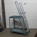 Industrial 5-Step 2-Tier Grey Rolling Product Ladder Cart